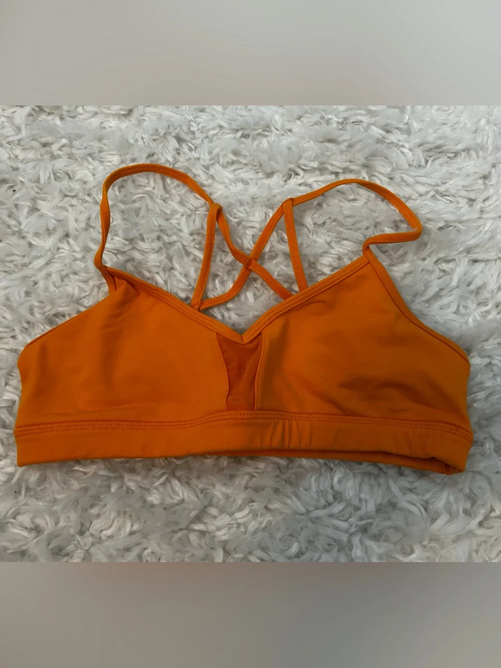 Women's Orange Strappy Sports Bra